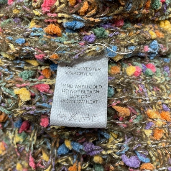 Ee:some Multicolor Speckle Knit One Shoulder Balloon Sleeve Sweater Medium Large - Picture 7 of 10